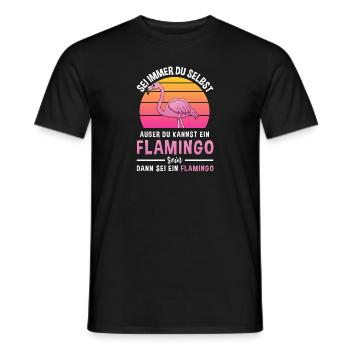 Rosa Roter Vogel Flamingo - Männer T-Shirt - Schwarz - Vorne - AI Model Male 178 light (178cm)