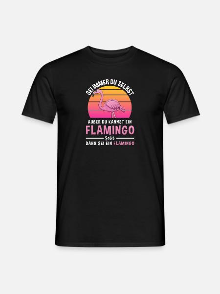 Rosa Roter Vogel Flamingo - Männer T-Shirt - Schwarz