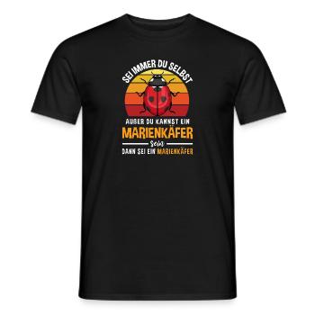Retro Glückskäfer Insekten Marienkäfer - Männer T-Shirt - Schwarz - Vorne - AI Model Male 178 light (178cm)
