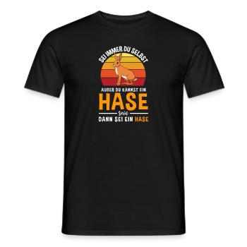 Kaninchen Feldhase Hasenbesitzerin Hase - Männer T-Shirt - Schwarz - Vorne - AI Model Male 178 light (178cm)