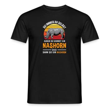 Afrika Tier Horn Einhorn Safari Nashorn - Männer T-Shirt - Schwarz - Vorne - AI Model Male 178 light (178cm)