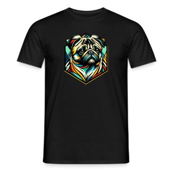 Mops Hund - Männer T-Shirt - Schwarz - Vorne - AI Model Male 178 light (178cm)