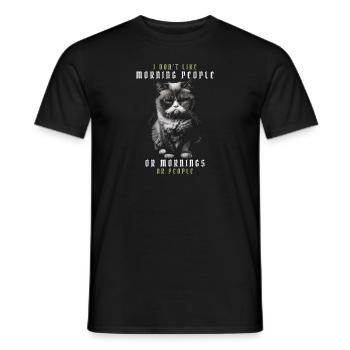 Ich mag keine Morgenmenschen oder Morgenmenschen oder Menschen - Männer T-Shirt - Schwarz - Vorne - AI Model Male 178 light (178cm)