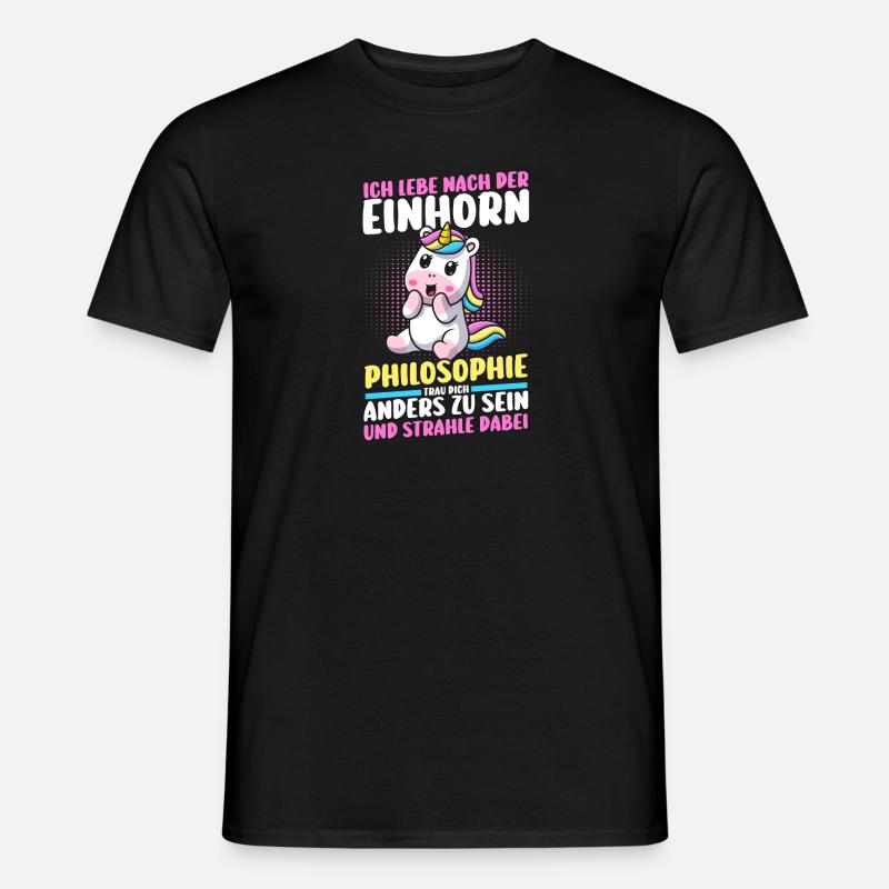 Einhorn - Männer T-Shirt - Schwarz