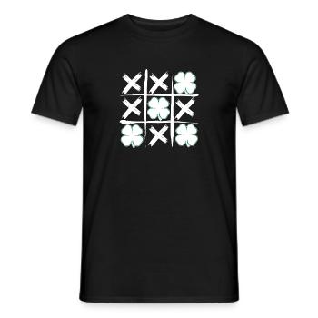Tic Tac Toe Lucky Shamrock 2 - Men's T-Shirt - black - Front - AI Model Male 178 light (178cm)