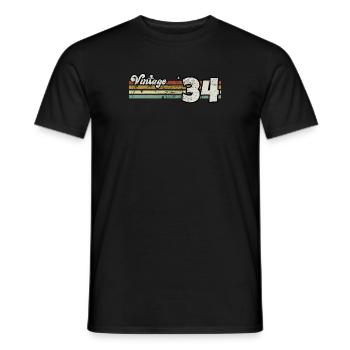 Rétro anniversaire né en 1934 Slogan Phrase citation - T-shirt homme - noir - Devant - AI Model Male 178 light (178cm)