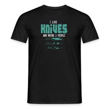 I Like Knives & Maybe 3 People Hobby Knife Collect - Männer T-Shirt - Schwarz - Vorne - AI Model Male 178 light (178cm)