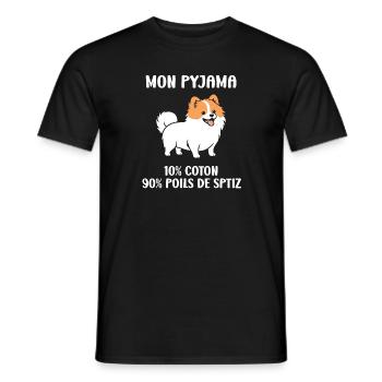 Humour chien Spitz - T-shirt homme - noir - Devant - AI Model Male 178 light (178cm)