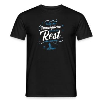 Pêcheur à la ligne Canne à pêche Pêche - T-shirt homme - noir - Devant - AI Model Male 178 light (178cm)