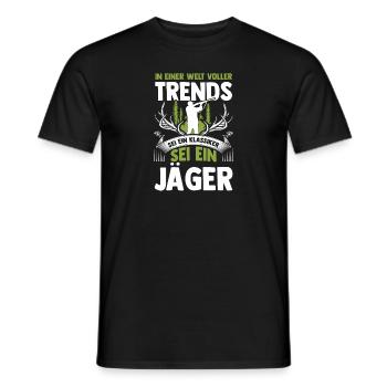 Hunting Hunting Deer Hunting Wild Boar Hunting Hunter - Men's T-Shirt - black - Front - AI Model Male 178 light (178cm)