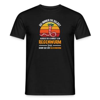 Wurm Kriechtier Retro Regenwurm Motiv - Männer T-Shirt - Schwarz - Vorne - AI Model Male 178 light (178cm)
