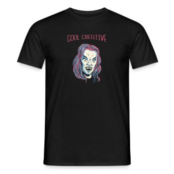 Cool Vampire Retro Halloween Beautiful Hot Fashion - Men's T-Shirt - black - Front - AI Model Male 178 light (178cm)