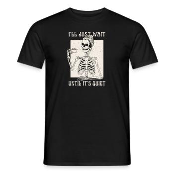 Halloween-Skelettlehrer Ich warte einfach bis - Männer T-Shirt - Schwarz - Vorne - AI Model Male 178 light (178cm)