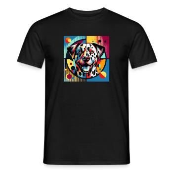 Chien dalmatien - T-shirt homme - noir - Devant - AI Model Male 178 light (178cm)