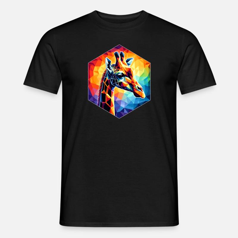 Giraffe in Polygonendarstellung - Männer T-Shirt - Schwarz
