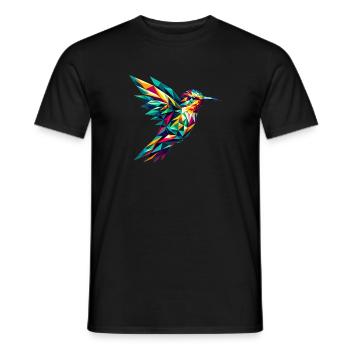 Colibri dans la représentation polygonale - T-shirt homme - noir - Devant - AI Model Male 178 light (178cm)