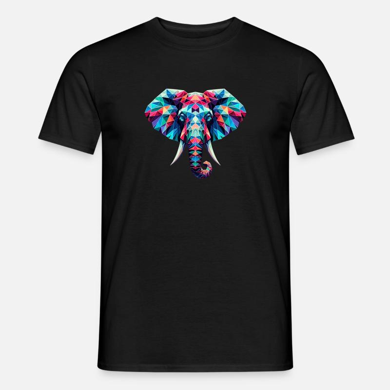 Elefant in Polygonendarstellung - Männer T-Shirt - Schwarz