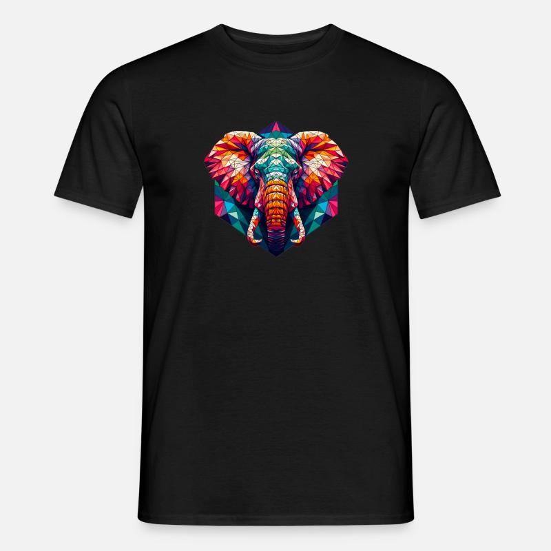 Elefant in Polygonendarstellung - Männer T-Shirt - Schwarz