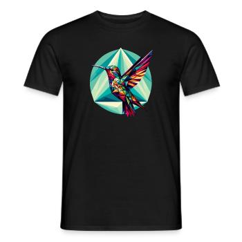 Colibri dans la représentation polygonale - T-shirt homme - noir - Devant - AI Model Male 178 light (178cm)