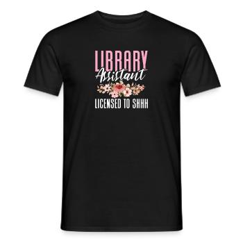 Assistant(e) de bibliothèque Licencié à chut - T-shirt homme - noir - Devant - AI Model Male 178 light (178cm)