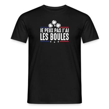 Je Peux pas j'ai les boules Boccia Boule Pétanque - T-shirt homme - noir - Devant - AI Model Male 178 light (178cm)