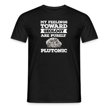 Mon sentiment à l’égard de la géologie est purement plutonique - T-shirt homme - noir - Devant - AI Model Male 178 light (178cm)