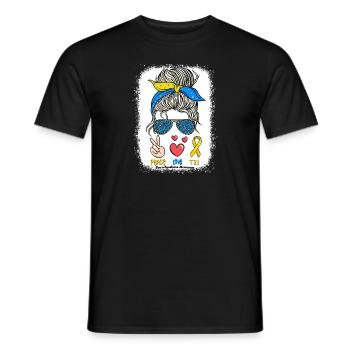 Paix Amour Syndrome De Down Sensibilisation T21 Rock Your - T-shirt homme - noir - Devant - AI Model Male 178 light (178cm)