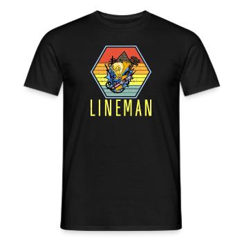 Monteur de lignes, électricien, technicien en éclairage, lampe Profession - T-shirt homme - noir - Devant - AI Model Male 178 light (178cm)