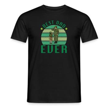 Best Dad Ever Father Father's Day Military Soldier - Men's T-Shirt - black - Front - AI Model Male 178 light (178cm)