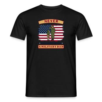 Ne sous-estimez jamais la fête des pères Militaire - T-shirt homme - noir - Devant - AI Model Male 178 light (178cm)