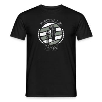 Vétéran Papa Papa Père Enfants Militaire Soldat - T-shirt homme - noir - Devant - AI Model Male 178 light (178cm)