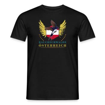 Hirondelle rustique Autriche drapeau oiseau - T-shirt homme - noir - Devant - AI Model Male 178 light (178cm)