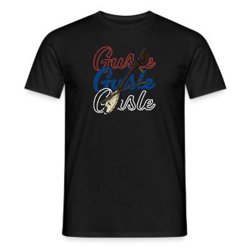 Serbie Balkan Gusle musique drapeau - T-shirt homme - noir - Devant - AI Model Male 178 light (178cm)