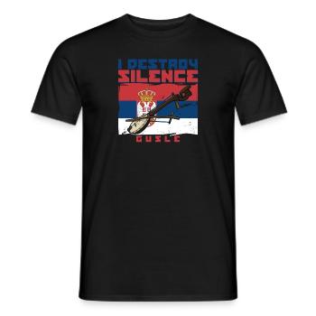 I destroy silence gusle Serbien Balkan Flagge - Männer T-Shirt - Schwarz - Vorne - AI Model Male 178 light (178cm)