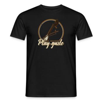 Cool grandpas play gusle retro Serbia Balkans - Men's T-Shirt - black - Front - AI Model Male 178 light (178cm)