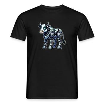 Cow Robot, Cow Robot, Robokuh - Men's T-Shirt - black - Front - AI Model Male 178 light (178cm)