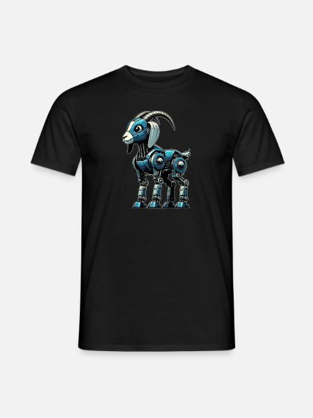 Ziege Roboter, Roboziege, Roboter-Ziege - Männer T-Shirt - Schwarz