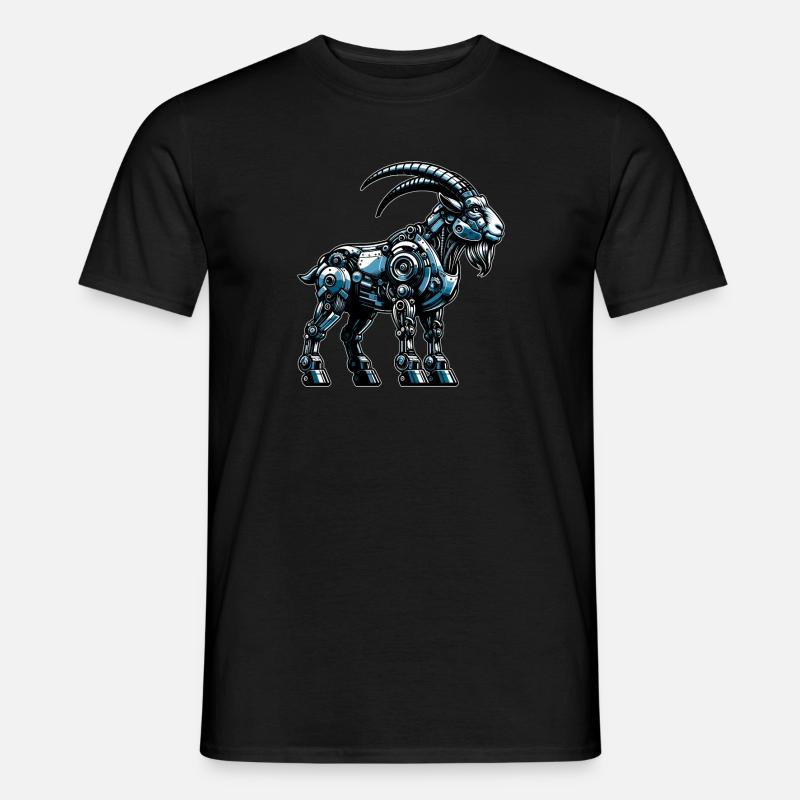 Ziege Roboter, Roboziege, Roboter-Ziege - Männer T-Shirt - Schwarz