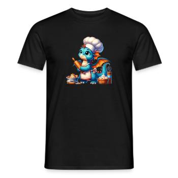 Dragon Boulanger, Dragon Confiseur, Dragon De Cuisson - T-shirt homme - noir - Devant - AI Model Male 178 light (178cm)