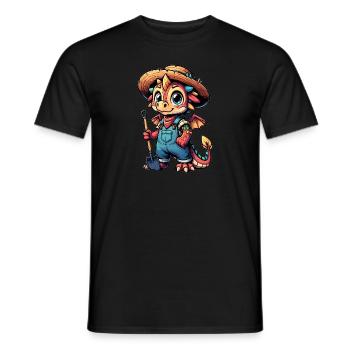 Fermier de dragon, constructeur de cerfs-volants, dragon fermier - T-shirt homme - noir - Devant - AI Model Male 178 light (178cm)