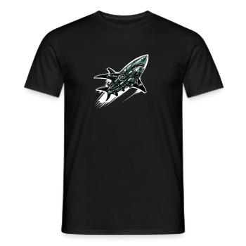 Shark Robot - Men's T-Shirt - black - Front - AI Model Male 178 light (178cm)