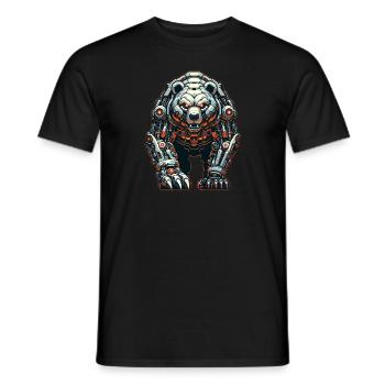 Bär Roboter - Männer T-Shirt - Schwarz - Vorne - AI Model Male 178 light (178cm)