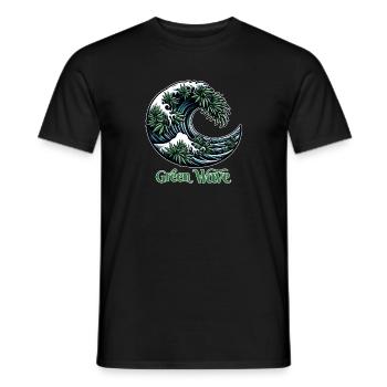 Hanf, Cannabis, Gras, Babak, Bobaz, Green Wave - Männer T-Shirt - Schwarz - Vorne - AI Model Male 178 light (178cm)