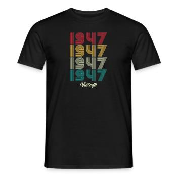77 Years Old Vintage 1947 Limited Edition 77th - Men's T-Shirt - black - Front - AI Model Male 178 light (178cm)