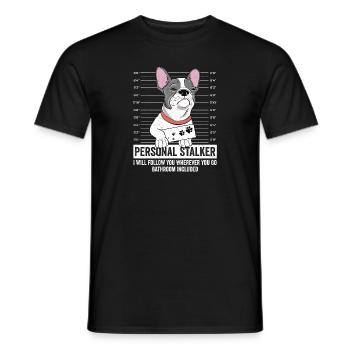 Traqueur personnel Je vais suivre le bouledogue français - T-shirt homme - noir - Devant - AI Model Male 178 light (178cm)