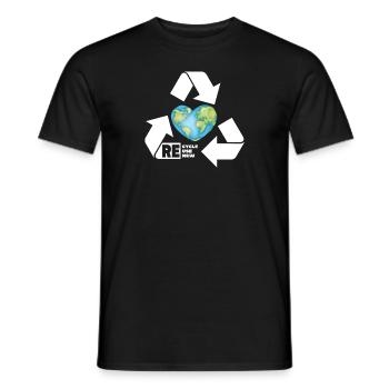 Recycler Logo Recycler Symbole Jour de la Terre - Love - T-shirt homme - noir - Devant - AI Model Male 178 light (178cm)