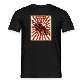 Schaschlik Flüsterer Retro Russland Fleisch - Männer T-Shirt - Schwarz - Vorne - AI Model Male 178 light (178cm)