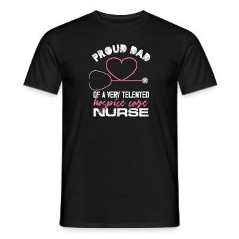 Fier papa d’une infirmière en soins palliatifs très talentueuse - T-shirt homme - noir - Devant - AI Model Male 178 light (178cm)