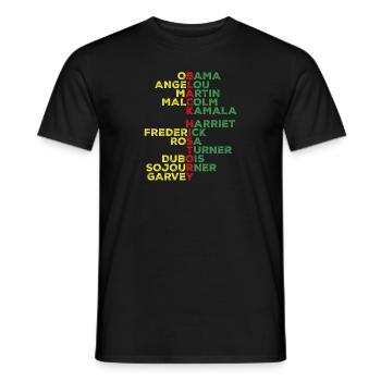 Black History Month Leaders Shirt - Men's T-Shirt - black - Front - AI Model Male 178 light (178cm)