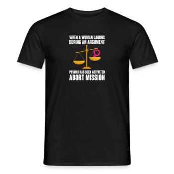 Quand une femme rit pendant une dispute Avorter - T-shirt homme - noir - Devant - AI Model Male 178 light (178cm)